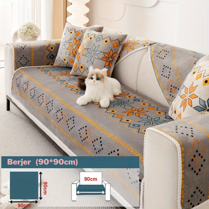 Boho Peluş Koltuk Örtüsü