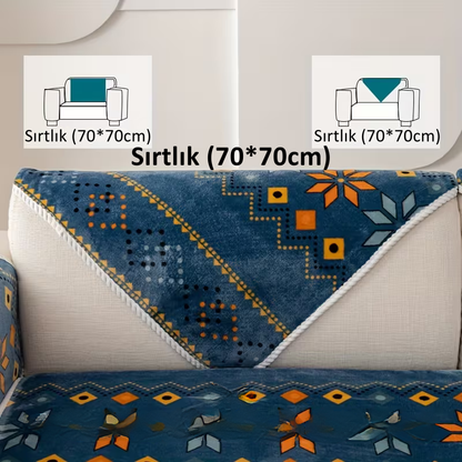 Boho Peluş Koltuk Örtüsü