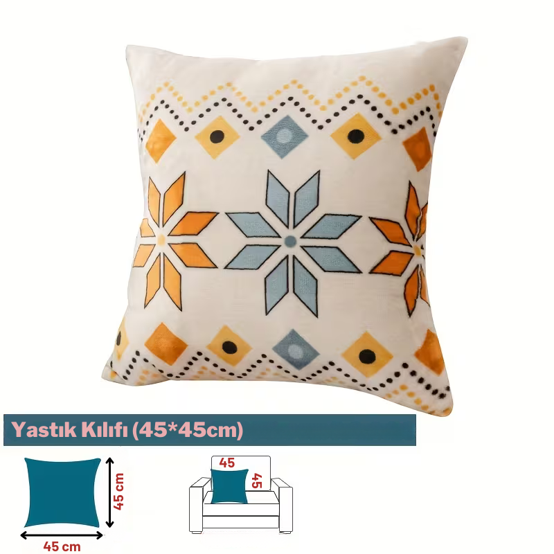 Boho Peluş Koltuk Örtüsü