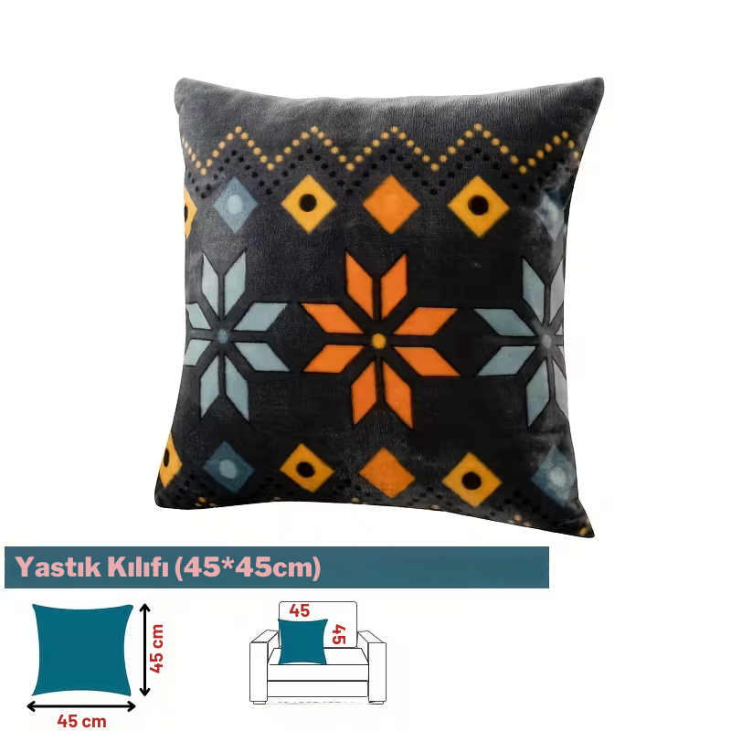 Boho Peluş Koltuk Örtüsü