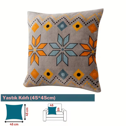 Boho Peluş Koltuk Örtüsü