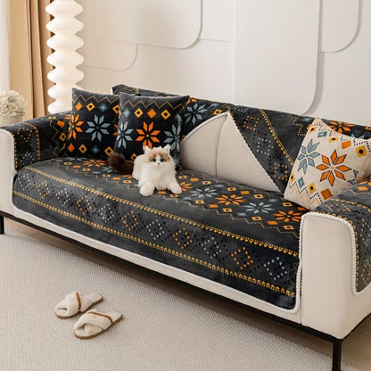 Boho Peluş Koltuk Örtüsü