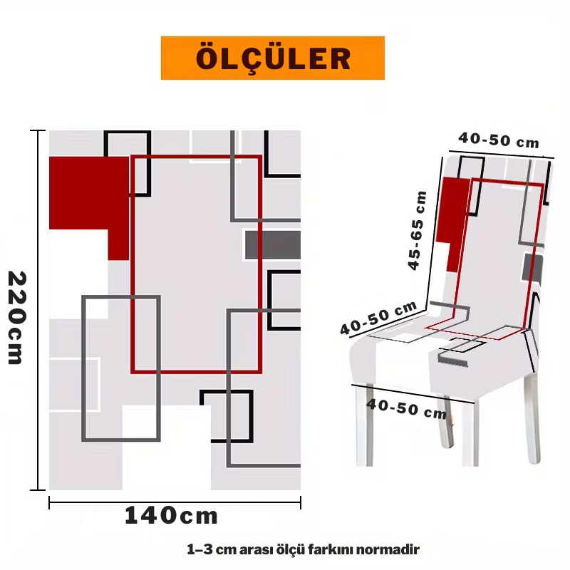 Moda Baskılı Masa Sandalye Örtüsü
